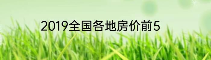 2019全国各地房价前5