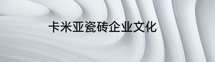 卡米亚瓷砖企业文化