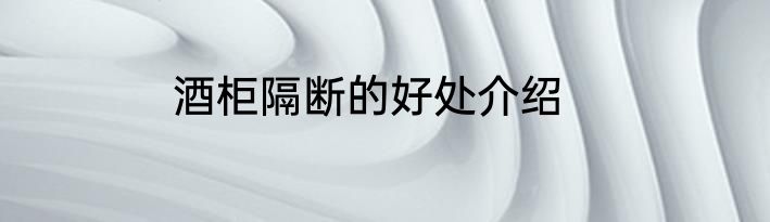 酒柜隔断的好处介绍