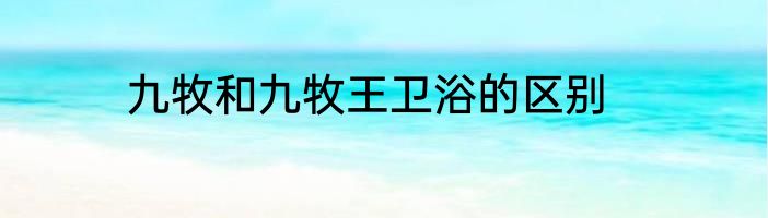 九牧和九牧王卫浴的区别