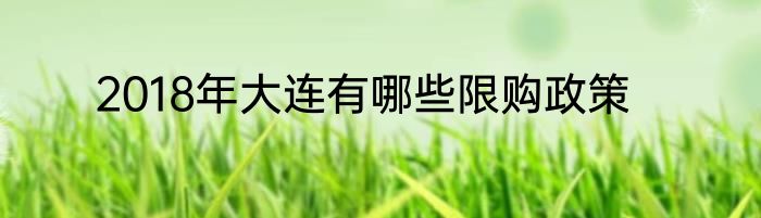 2018年大连有哪些限购政策