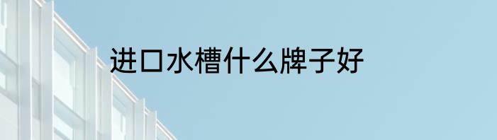 进口水槽什么牌子好