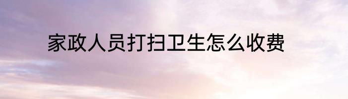 家政人员打扫卫生怎么收费