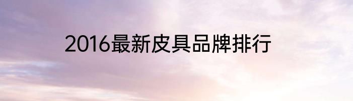 2016最新皮具品牌排行