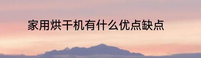 家用烘干机有什么优点缺点