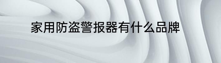 家用防盗警报器有什么品牌