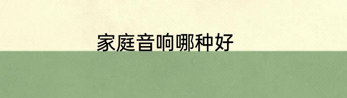 家庭音响哪种好