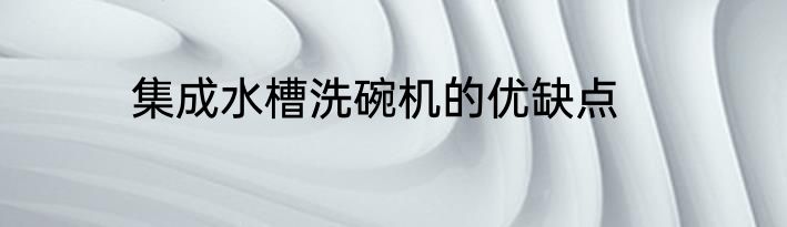 集成水槽洗碗机的优缺点