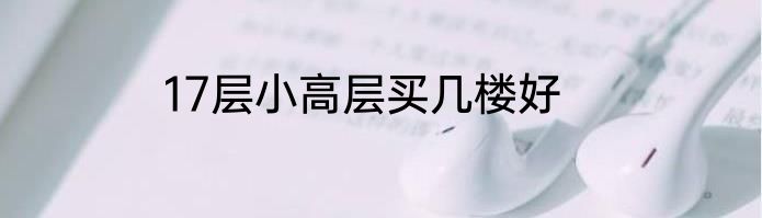 17层小高层买几楼好