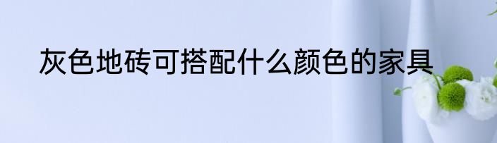 灰色地砖可搭配什么颜色的家具