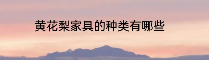 黄花梨家具的种类有哪些