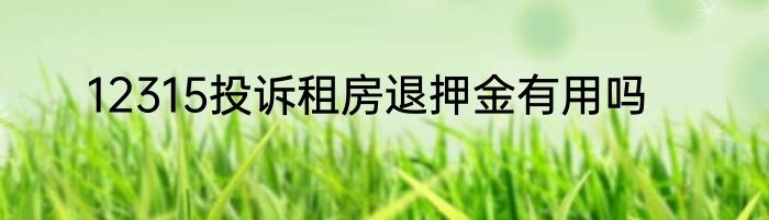 12315投诉租房退押金有用吗