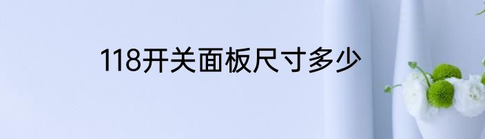 118开关面板尺寸多少