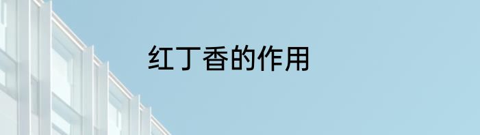 红丁香的作用