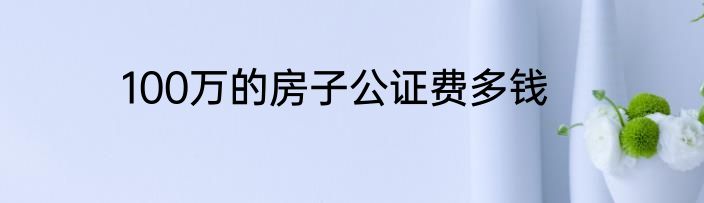 100万的房子公证费多钱