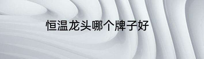 恒温龙头哪个牌子好