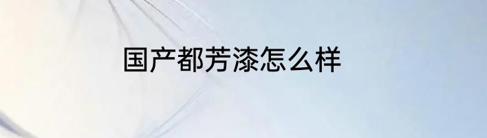 国产都芳漆怎么样