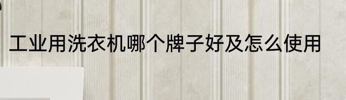 工业用洗衣机哪个牌子好及怎么使用