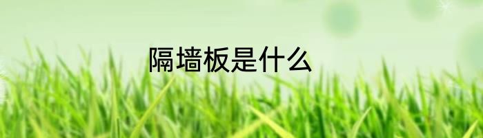 隔墙板是什么