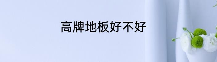 高牌地板好不好