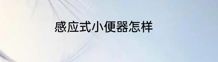 感应式小便器怎样
