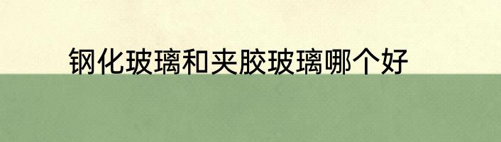 钢化玻璃和夹胶玻璃哪个好