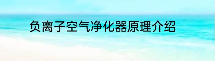 负离子空气净化器原理介绍