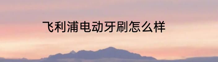 飞利浦电动牙刷怎么样