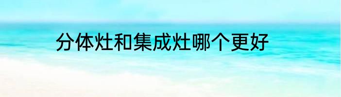 分体灶和集成灶哪个更好