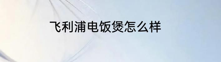 飞利浦电饭煲怎么样