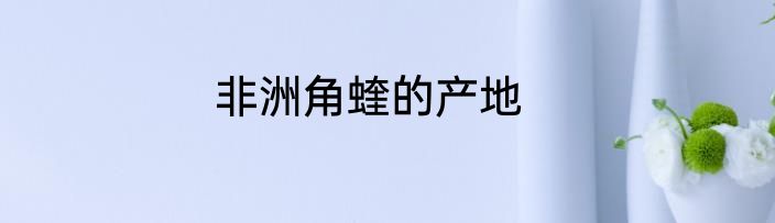 非洲角蝰的产地