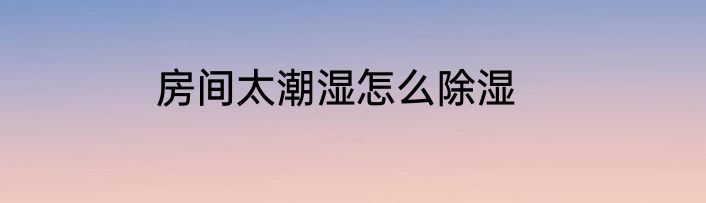 房间太潮湿怎么除湿