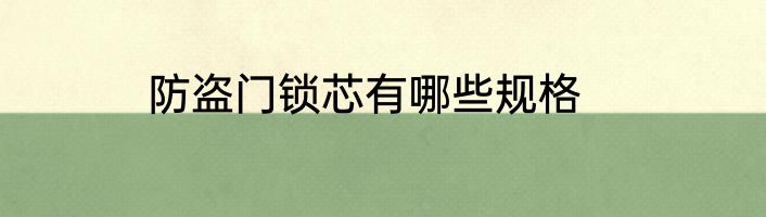 防盗门锁芯有哪些规格