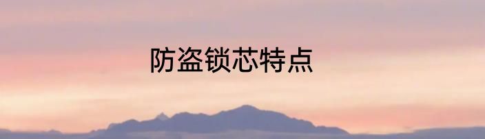 防盗锁芯特点