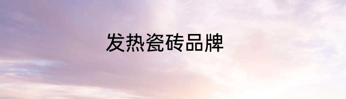 发热瓷砖品牌