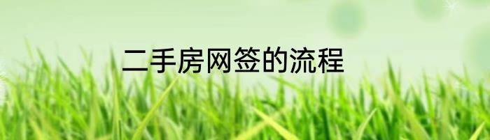二手房网签的流程