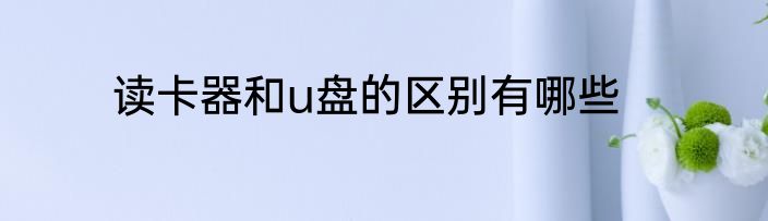 读卡器和u盘的区别有哪些