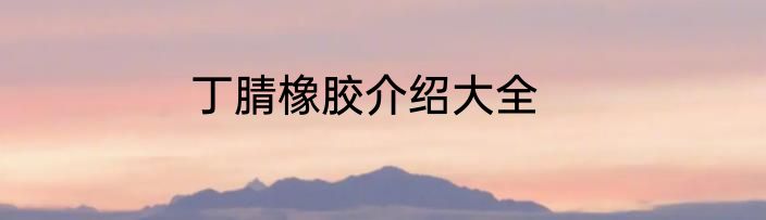 丁腈橡胶介绍大全