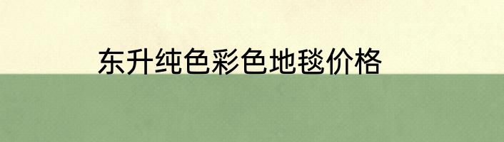 东升纯色彩色地毯价格