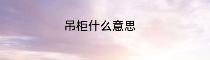 吊柜什么意思