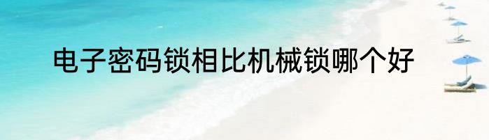 电子密码锁相比机械锁哪个好