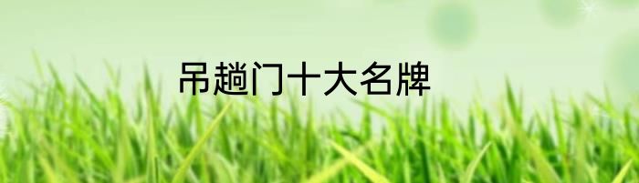 吊趟门十大名牌