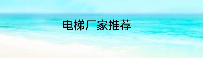 电梯厂家推荐