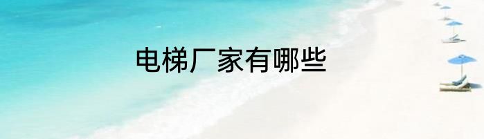 电梯厂家有哪些