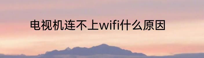 电视机连不上wifi什么原因