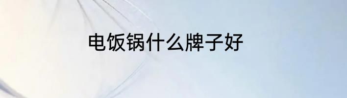 电饭锅什么牌子好