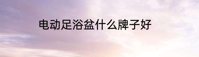 电动足浴盆什么牌子好