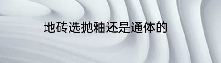 地砖选抛釉还是通体的
