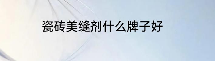 瓷砖美缝剂什么牌子好