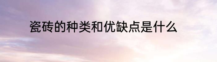瓷砖的种类和优缺点是什么
